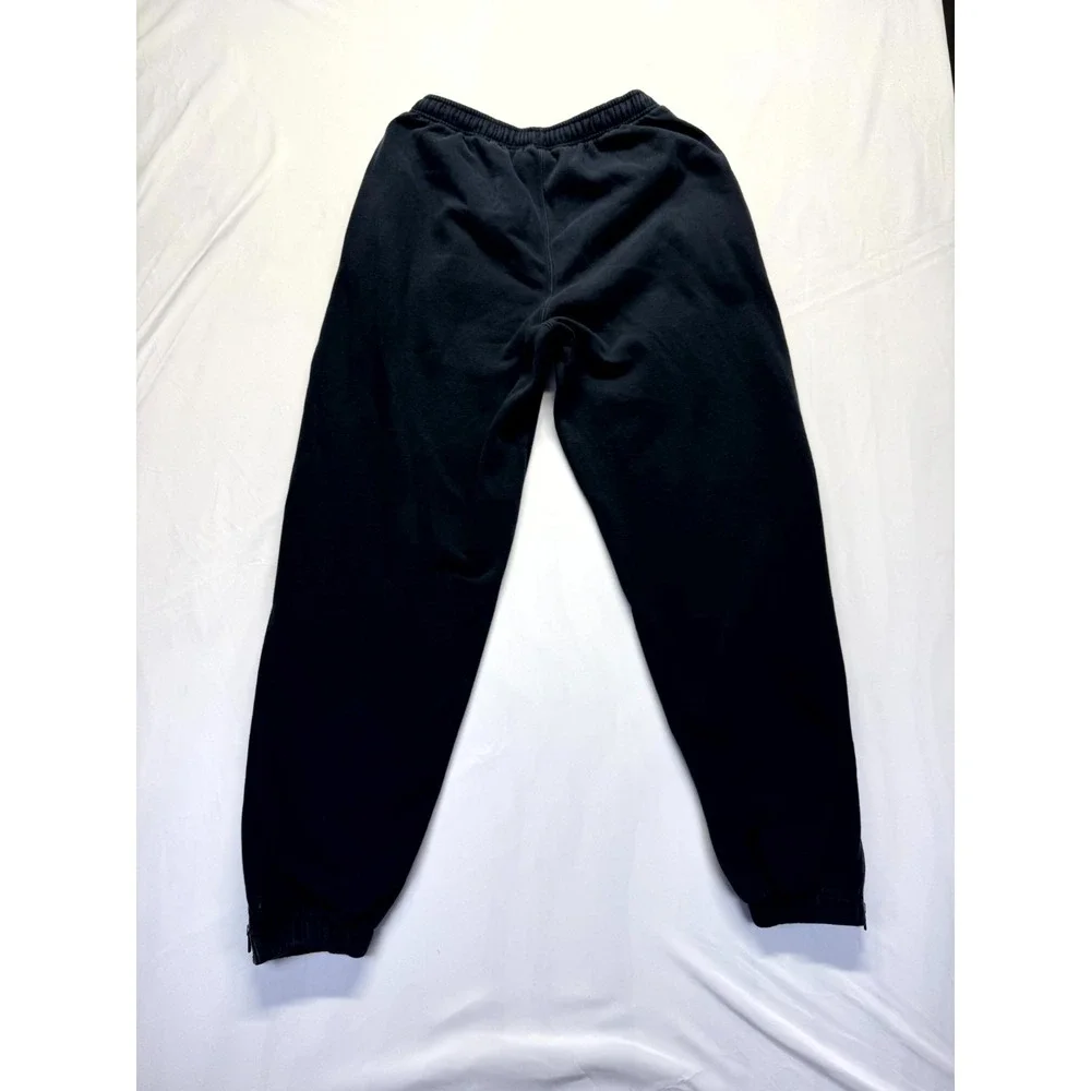 Nike Team Sweatpants Mens Medium Black Fleece Lined Ankle Zip Jogger Sportswear
